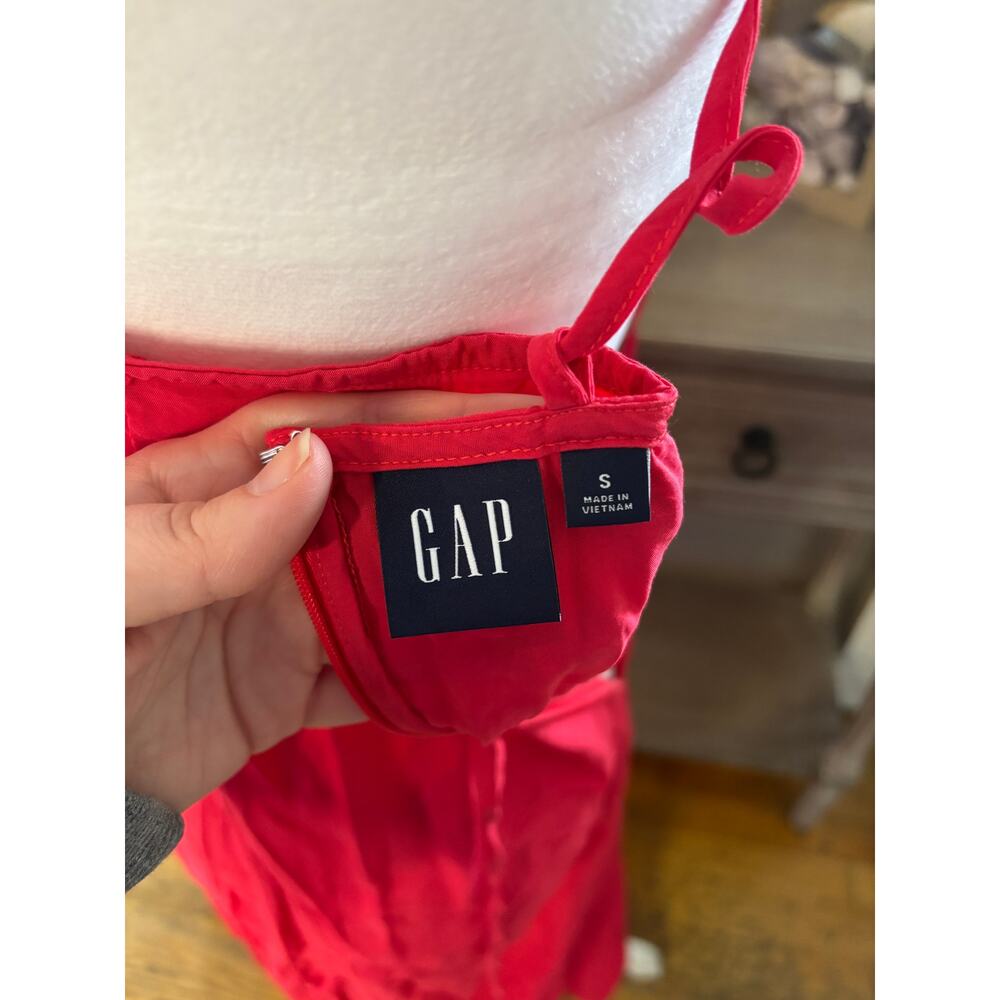 GAP Ruched Slip Midi Dress Slipper Red Strappy Back 
Small - Picture 9 of 10